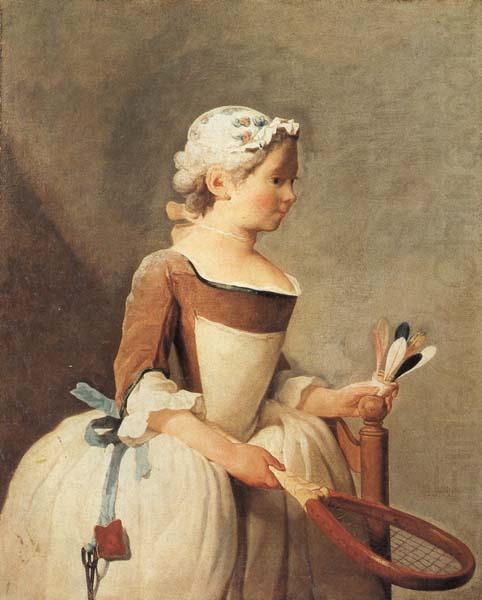 jean-Baptiste-Simeon Chardin Young Girl with a Shuttlecock china oil painting image